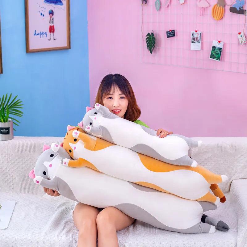Cute Soft Long Cat Pillow Plush Toys Stuffed Pause Office Nap Pillow B –  Brand My Case