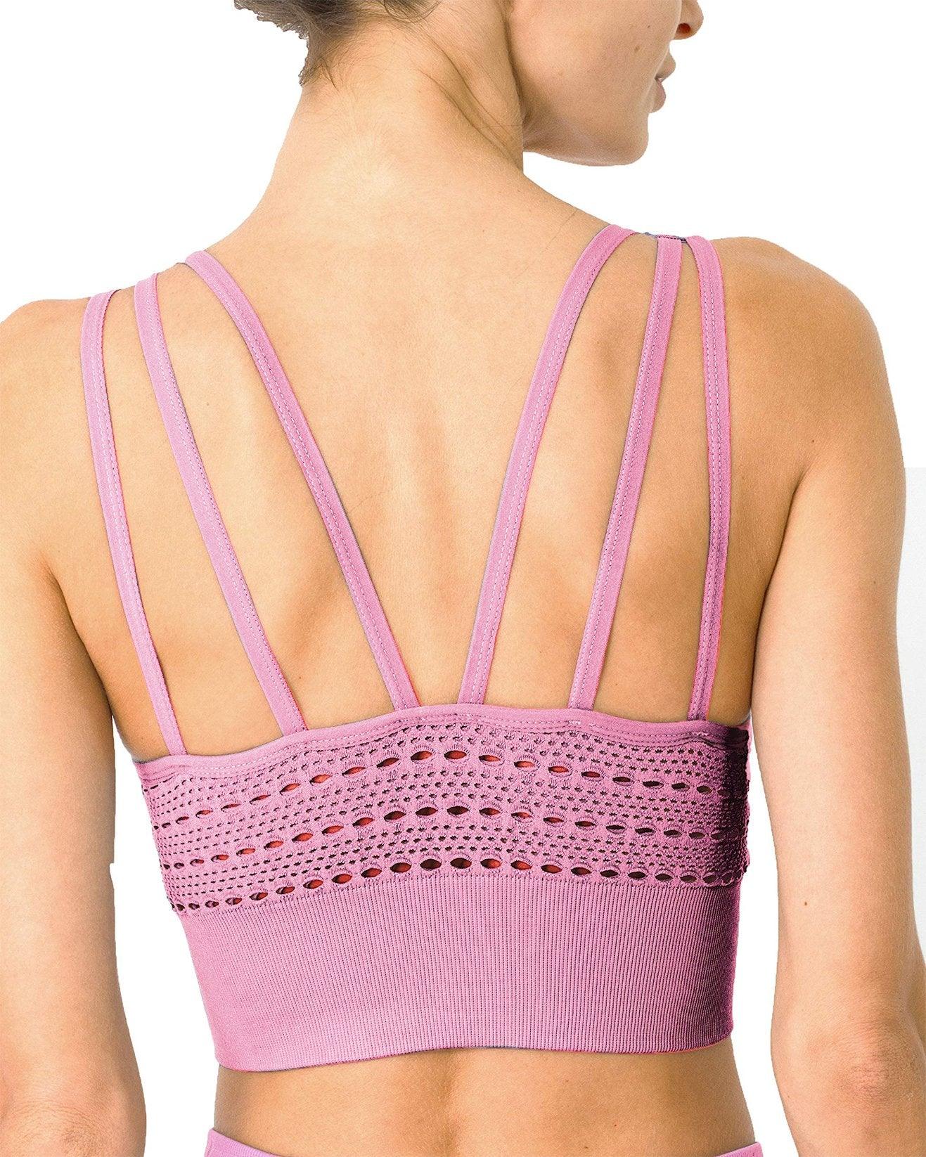 Mesh Seamless Bra with Cutouts - Pink – Brand My Case