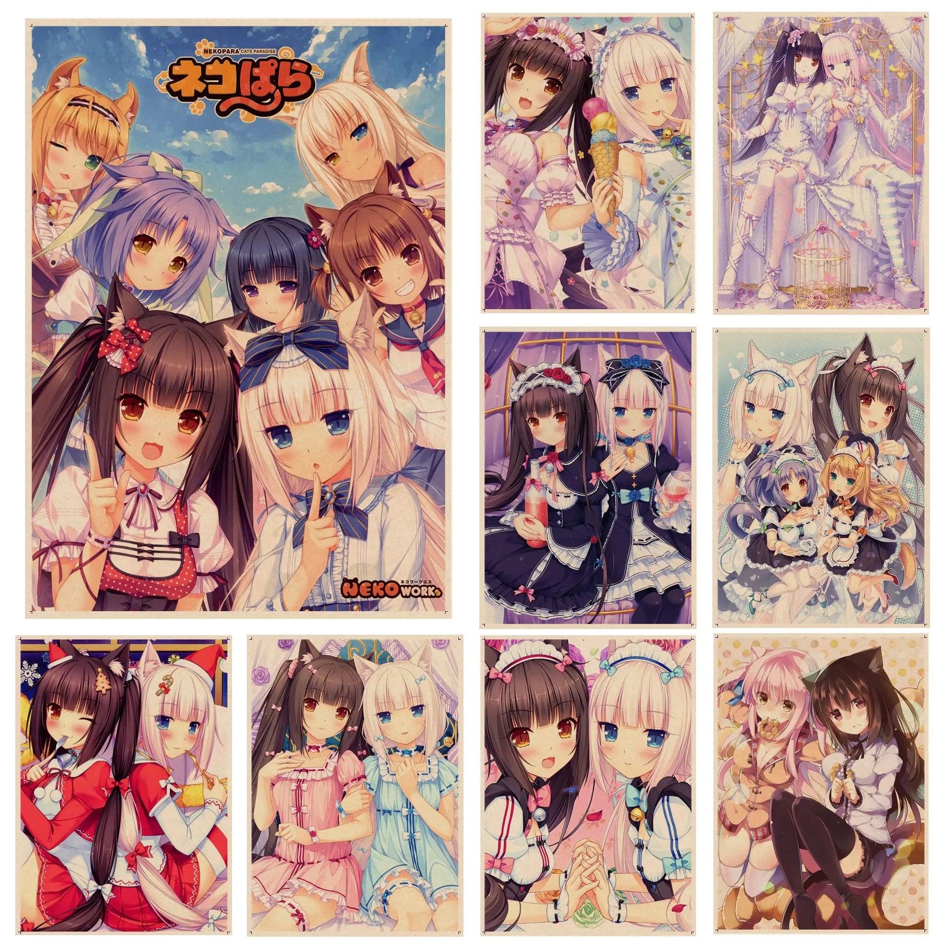 Nekopara Anime Chocola Vanilla Poster Classic Anime Wall Art Aesth Brand My Case