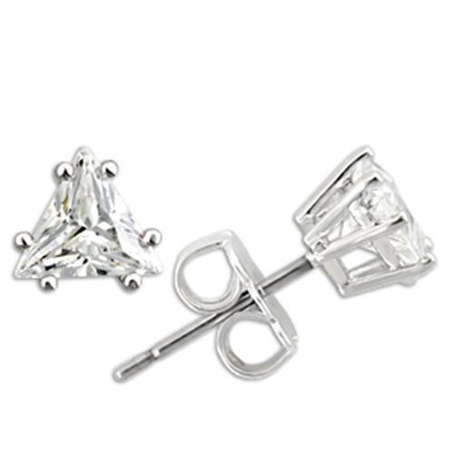 0W156 - Rhodium 925 Sterling Silver Earrings with AAA Grade CZ in - Brand My Case