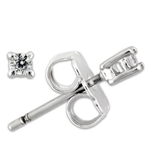 0W168 - Rhodium 925 Sterling Silver Earrings with AAA Grade CZ in - Brand My Case