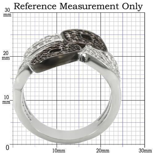 0W295 - Rhodium + Ruthenium Brass Ring with AAA Grade CZ in Champagne - Brand My Case