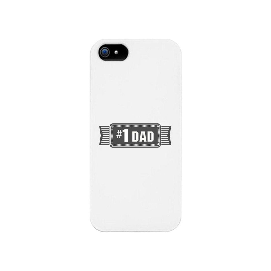 #1 Dad White Phone Case - Brand My Case