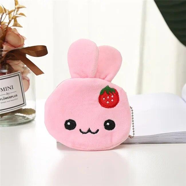 1 Pcs Cute Plush Purse for Coins Pencil Toys Bag Cartoon Women Coin Purse Mini Fruit Bag For USB Key Wallet - Brand My Case