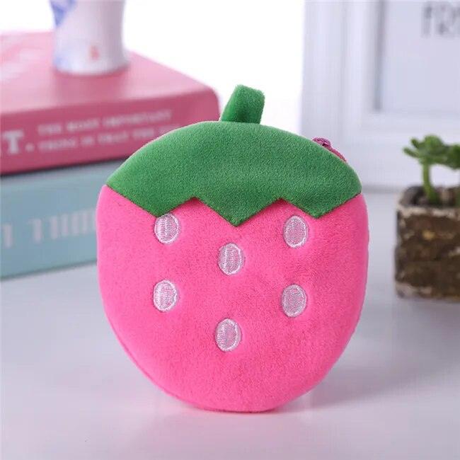 1 Pcs Cute Plush Purse for Coins Pencil Toys Bag Cartoon Women Coin Purse Mini Fruit Bag For USB Key Wallet - Brand My Case