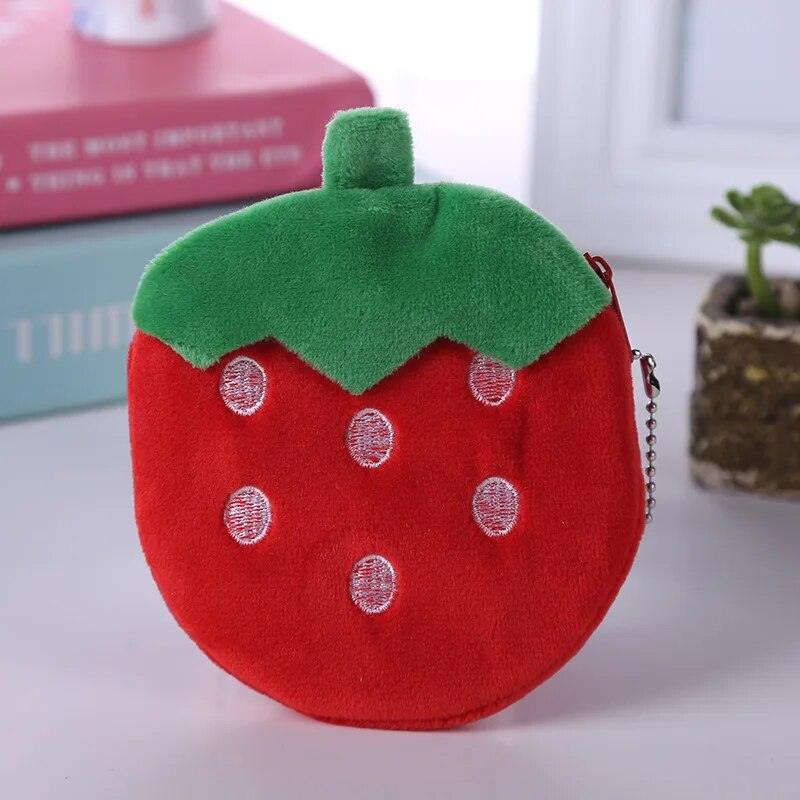 1 Pcs Cute Plush Purse for Coins Pencil Toys Bag Cartoon Women Coin Purse Mini Fruit Bag For USB Key Wallet - Brand My Case