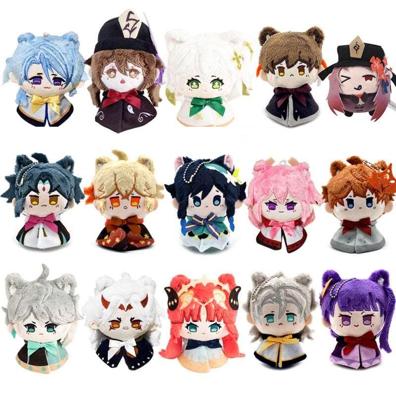 10-12cm Genshin Impact Plush Pendant Keychain Cosplay Venti Albedo Xiao Raiden Shogun Tartaglia Kazuha Doll Toy Beadchain Gift - Brand My Case