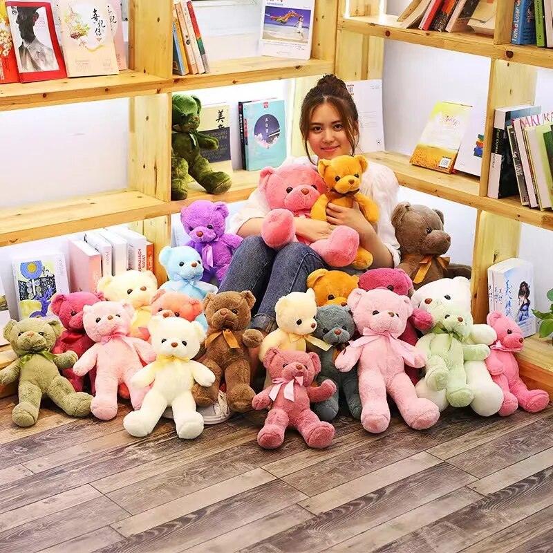 10 Colors 30cm Coloured Bear Plush Toys Stuffed Teddy Bear Soft Bear Wedding Gifts Girl Toy Birthday Gift Brinquedos - Brand My Case