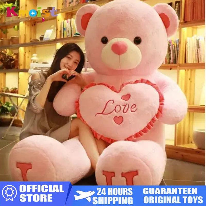 100cm Big I LOVE YOU Teddy Bear Plush Toy Lovely Huge Stuffed Soft Bear Doll Lover Bear Kids Toy Birthday Gift For Girlfriends - Brand My Case