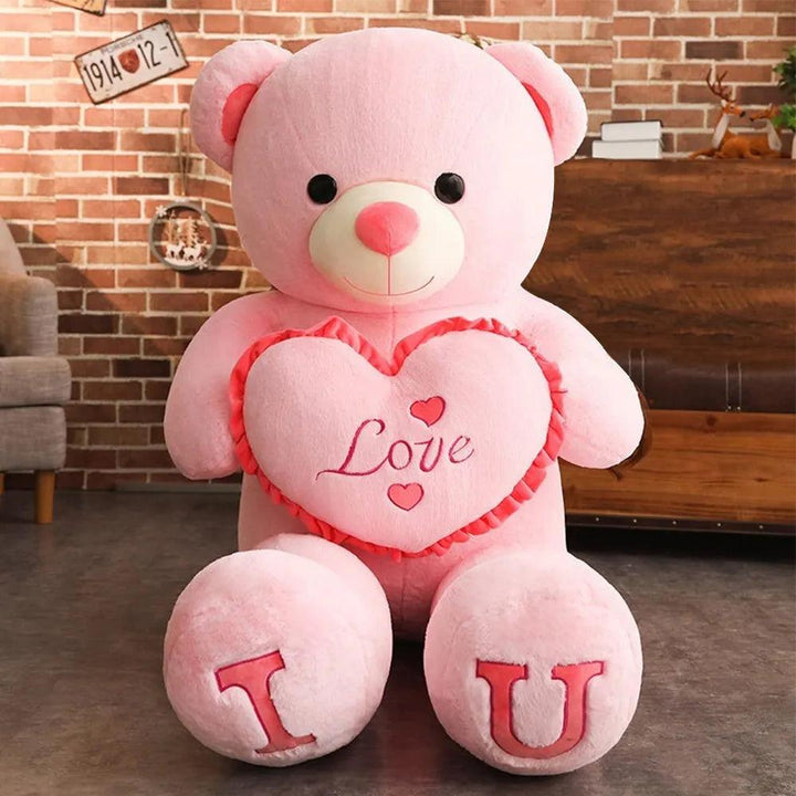 100cm Big I LOVE YOU Teddy Bear Plush Toy Lovely Huge Stuffed Soft Bear Doll Lover Bear Kids Toy Birthday Gift For Girlfriends - Brand My Case