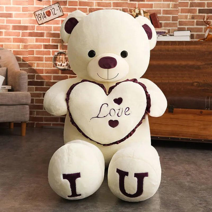 100cm Big I LOVE YOU Teddy Bear Plush Toy Lovely Huge Stuffed Soft Bear Doll Lover Bear Kids Toy Birthday Gift For Girlfriends - Brand My Case