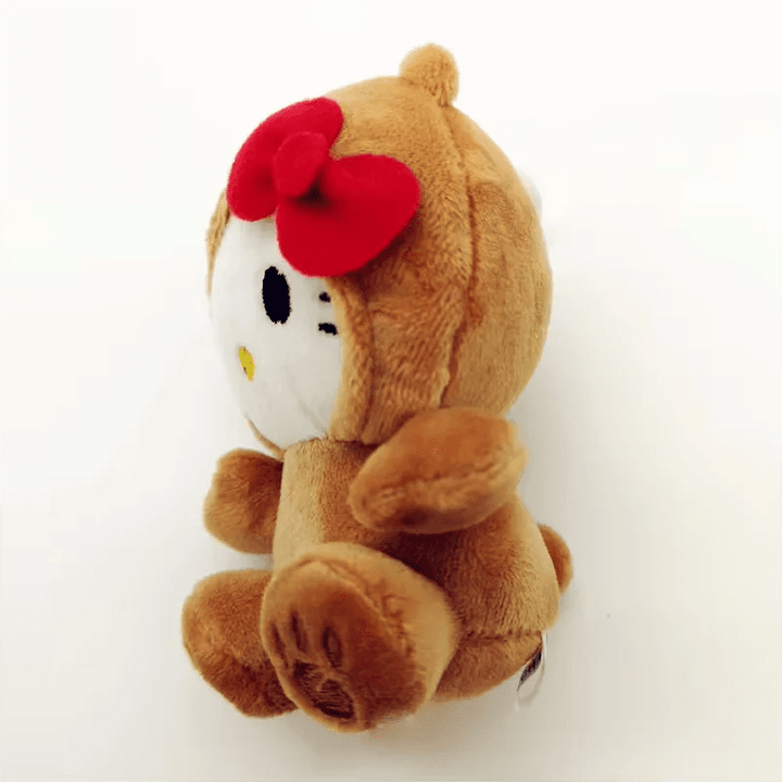 10Cm Sanrio Hello Kitty Plush Toy Doll Bow Cos Panda Brown Bear White Bear Cute Soft Stuffed Doll Pendant Key Chains Gifts Kids