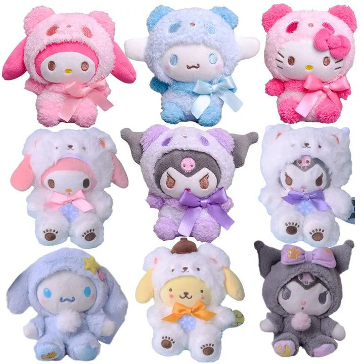 10cm Sanrios Cartoon Kawaii My Melody Kuromi Cinnamoroll Kt Cat Purin Dog Plush Toy Anime Stuffed Cute Plushie Pendant Doll Toys - Brand My Case