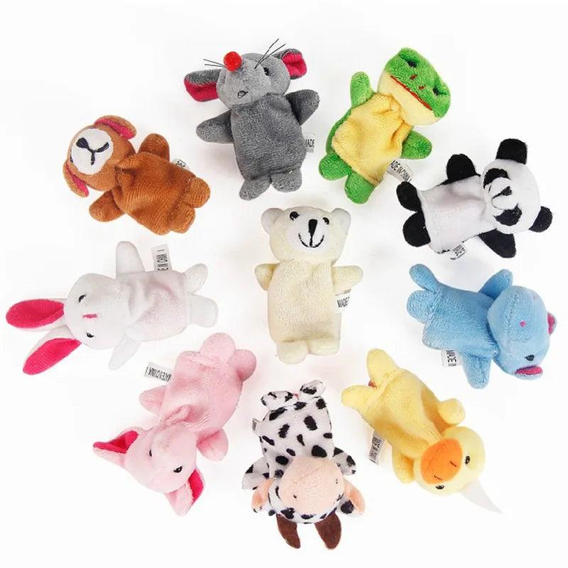 10PCS Cute Cartoon Biological Animal Finger Puppet Plush Toys Child Baby Favor Dolls Boys Girls Finger Puppets - Brand My Case