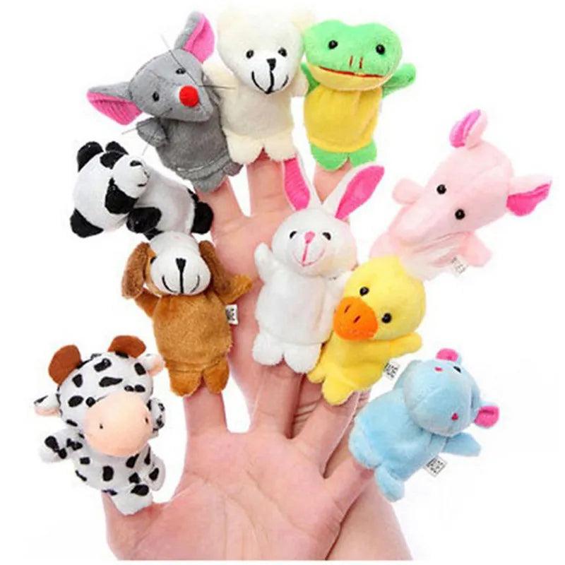 10PCS Cute Cartoon Biological Animal Finger Puppet Plush Toys Child Baby Favor Dolls Boys Girls Finger Puppets - Brand My Case
