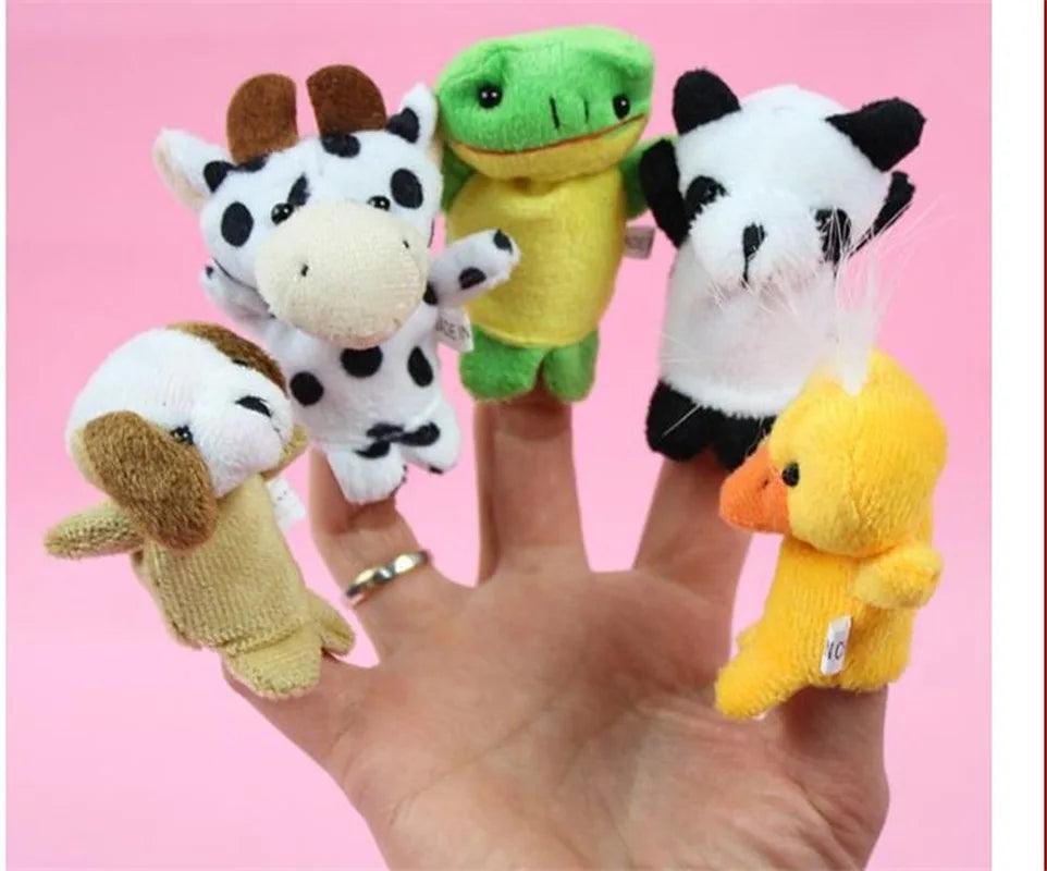 10PCS Cute Cartoon Biological Animal Finger Puppet Plush Toys Child Baby Favor Dolls Boys Girls Finger Puppets - Brand My Case