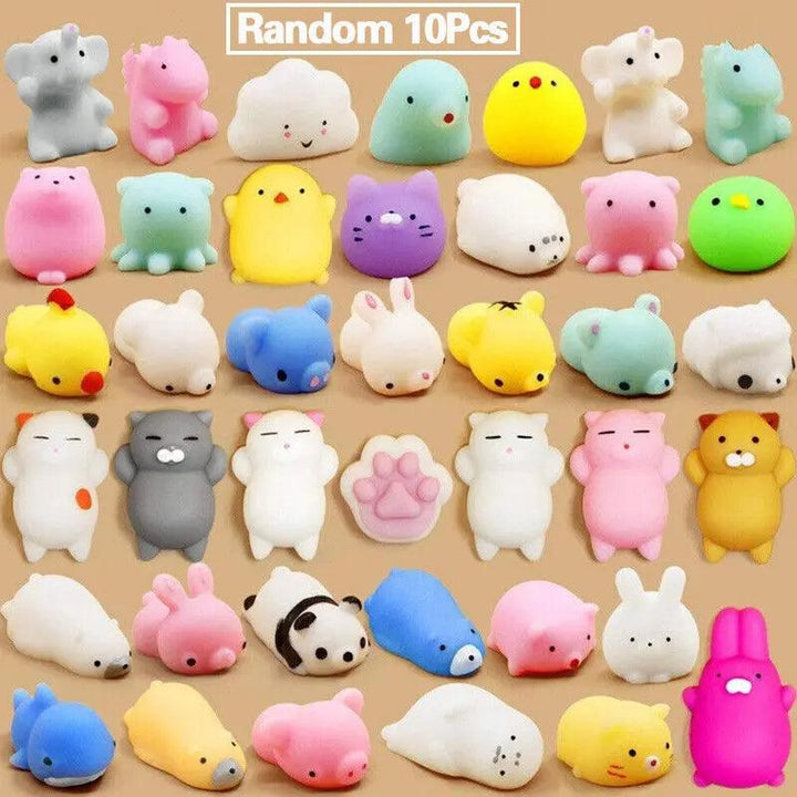 10pcs Random Mini Squishy Mochi Toy - Kawaii Animal Stress Toy - Brand My Case