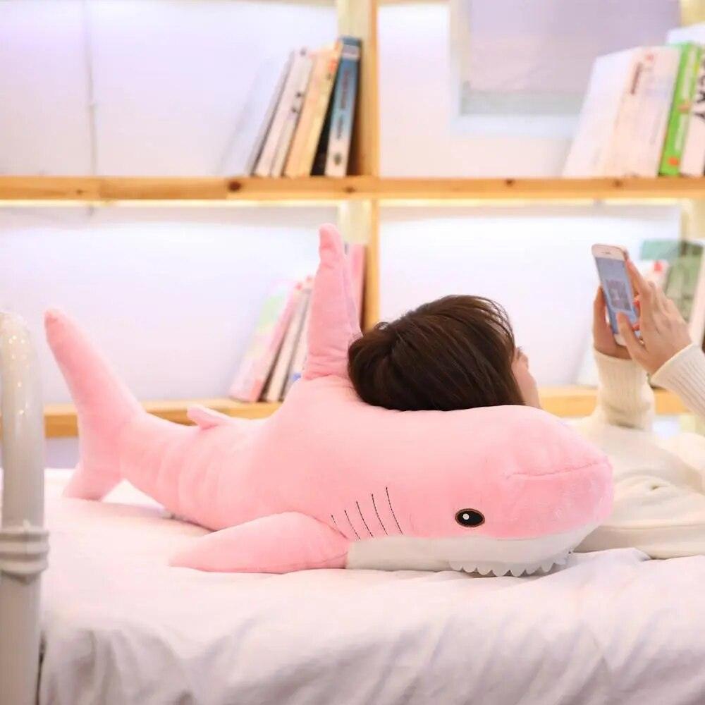 140CM Big Soft Simulation Cute Shark Plush Toys Kawaii Stuffed Kids Children Boys Girls Lovely Animal Pillow for Birthday Gifts - Brand My Case