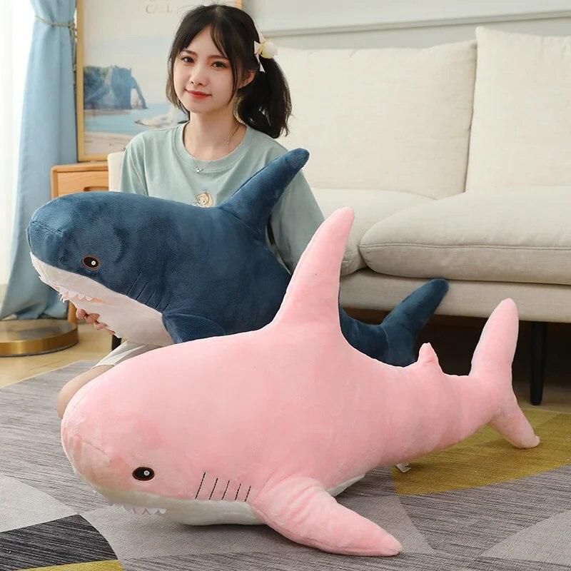 140cm Giant Cute Shark Plush Toy Soft Stuffed Speelgoed Animal Reading Pillow for Birthday Gifts Cushion Doll Gift For Children - Brand My Case