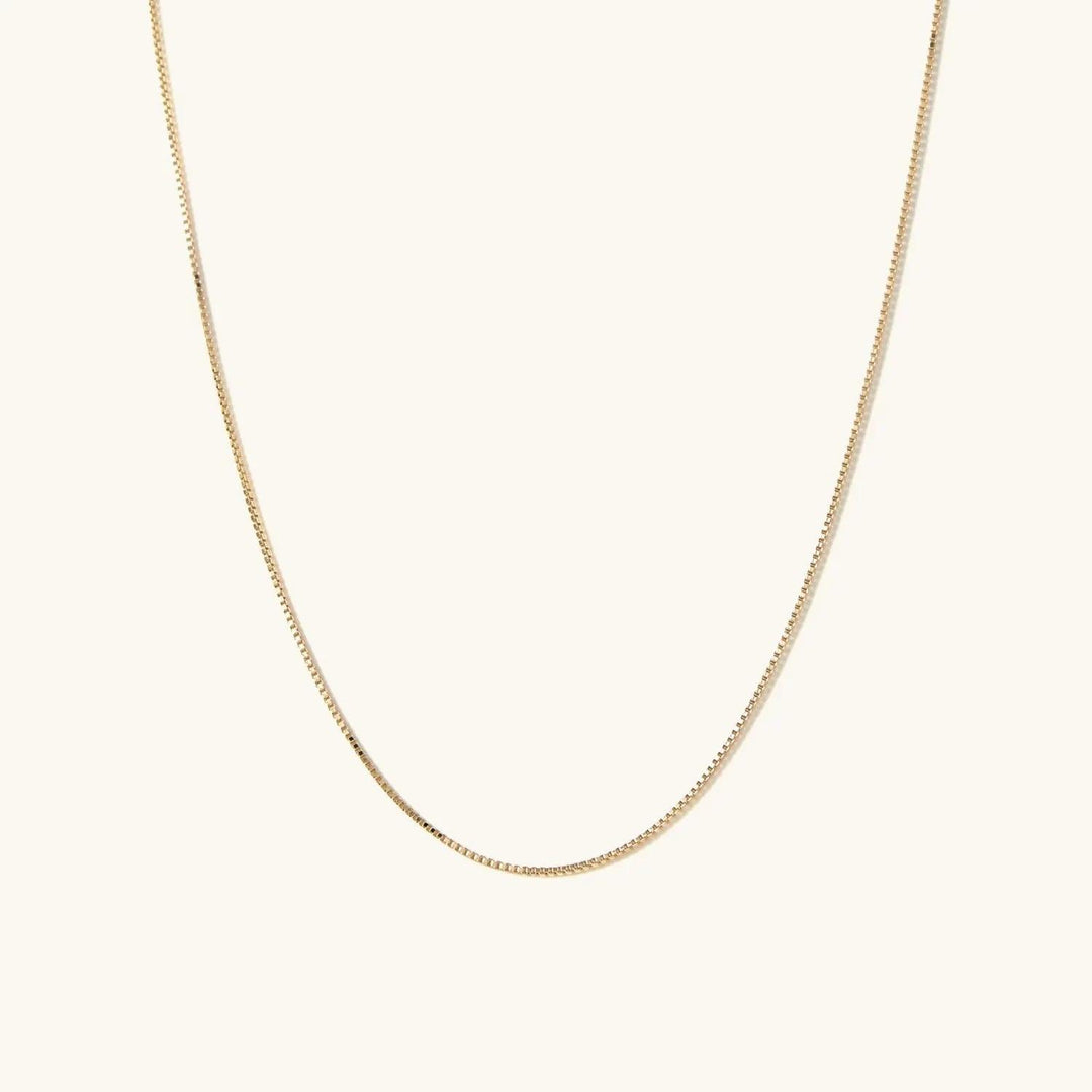 14k Gold Baby Box Chain Necklace - Brand My Case