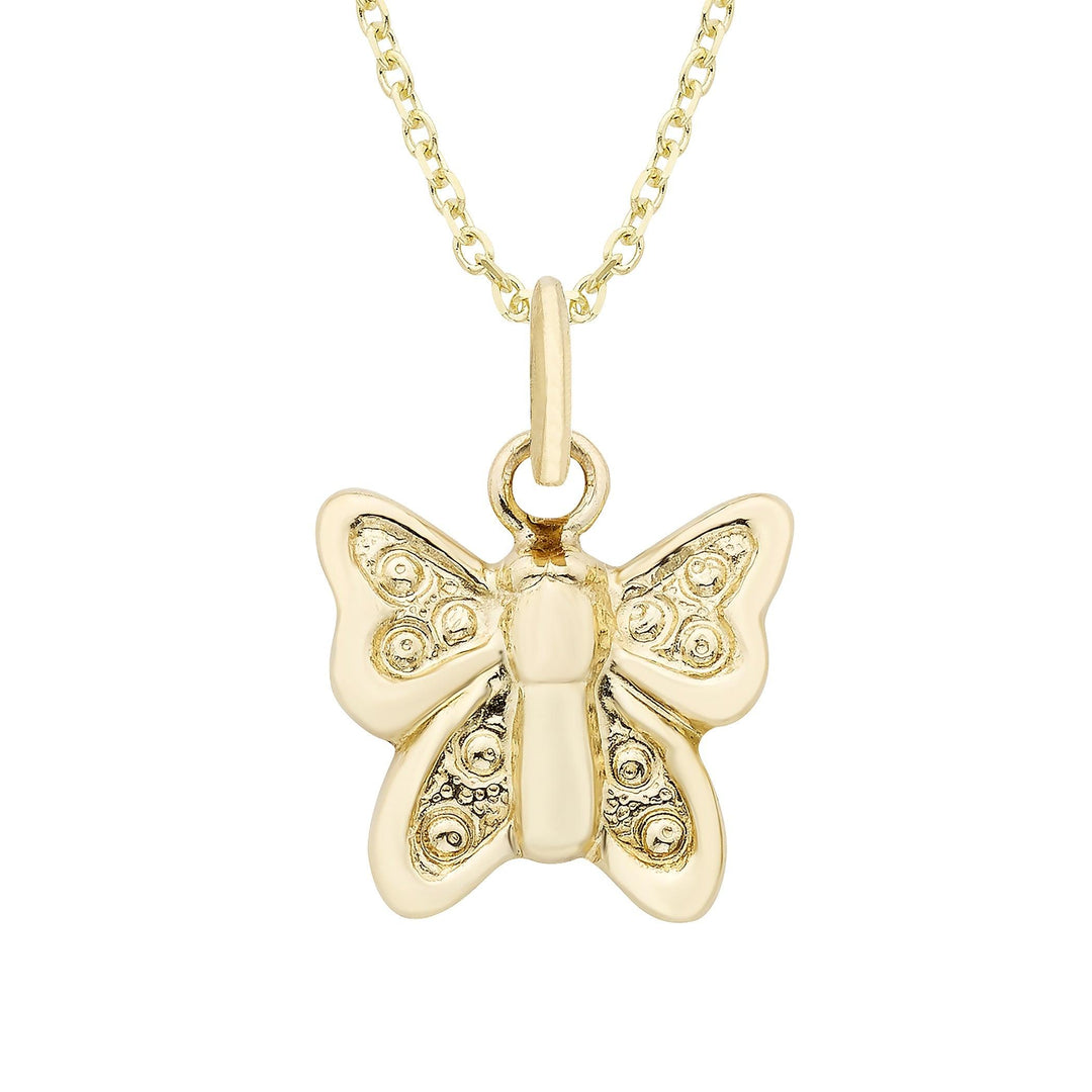 14k Gold Butterfly Charm Necklace 18" - Brand My Case