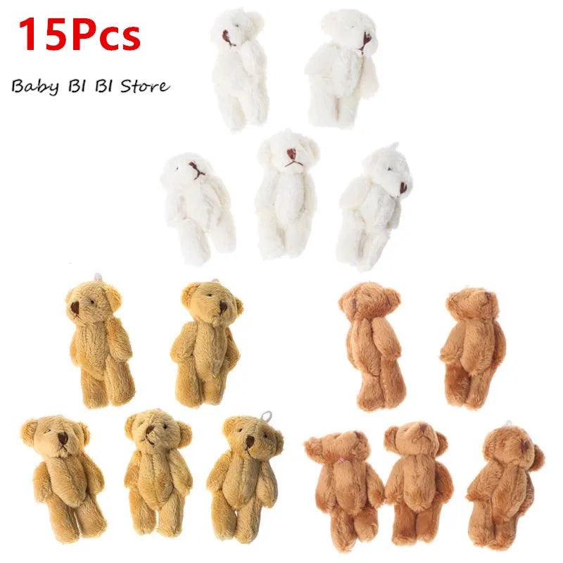 15Pcs/10/5Pcs Kawaii Small Bears Plush Soft Toys Pearl Velvet Dolls Gifts Mini Teddy Bear for Key Ring Girl Gift Women Favorite - Brand My Case