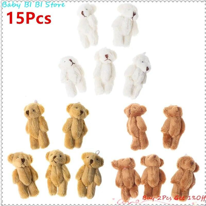 15Pcs/10/5Pcs Kawaii Small Bears Plush Soft Toys Pearl Velvet Dolls Gifts Mini Teddy Bear for Key Ring Girl Gift Women Favorite - Brand My Case