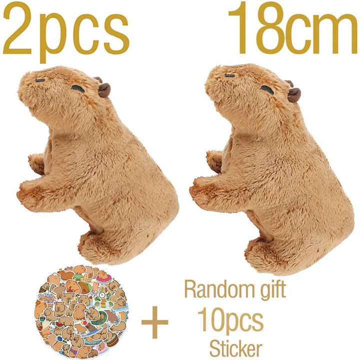 18cm Capybara Plush Stuffed Animals Brown Simulation Fluffty Soft Dolls Toys Real Life Dolls Kids Dirthday Christmas Present - Brand My Case