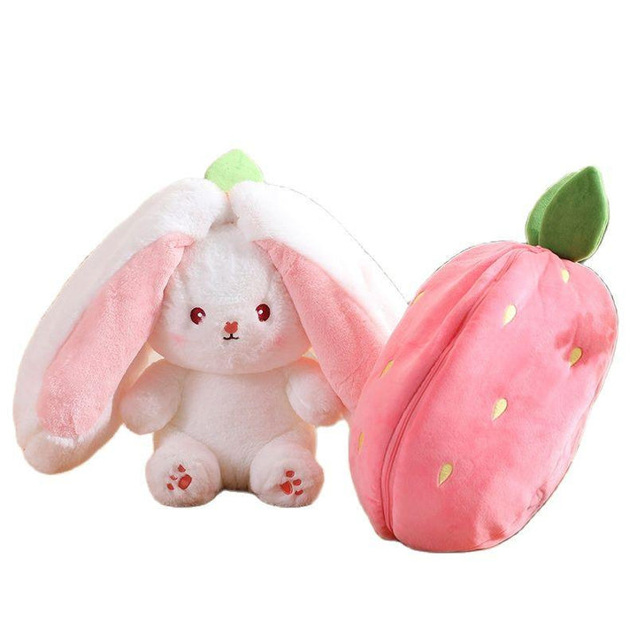 18cm Cosplay Strawberry Carrot Rabbit Plush Toy Stuffed Creative Bag into Fruit Transform Baby Cuddly Bunny Plushie Doll For Kid - Brand My Case