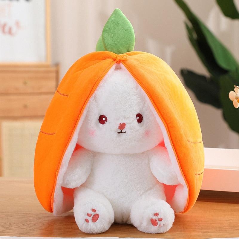 18cm Cosplay Strawberry Carrot Rabbit Plush Toy Stuffed Creative Bag into Fruit Transform Baby Cuddly Bunny Plushie Doll For Kid - Brand My Case