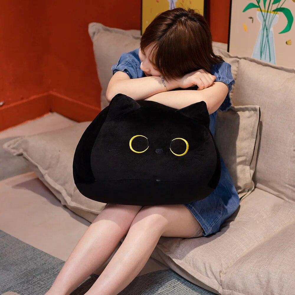 18cm/40cm/55cm Black Cat Shaped Soft Plush Pillows Doll Lovely Cartoon Animal Stuffed Toys Girls Birthday Gifts Ornaments - Brand My Case