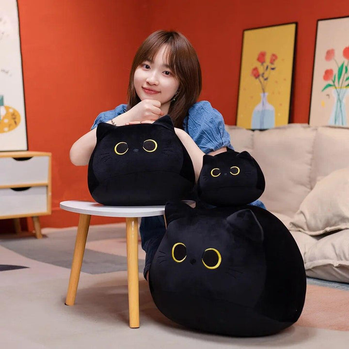 18cm/40cm/55cm Black Cat Shaped Soft Plush Pillows Doll Lovely Cartoon Animal Stuffed Toys Girls Birthday Gifts Ornaments - Brand My Case