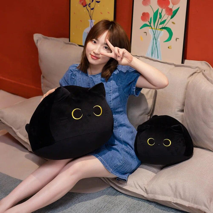 18cm/40cm/55cm Black Cat Shaped Soft Plush Pillows Doll Lovely Cartoon Animal Stuffed Toys Girls Birthday Gifts Ornaments - Brand My Case