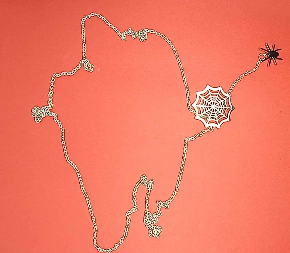18k Gold Spider Necklace | Spider Charm Pendant | Halloween Necklace - Brand My Case