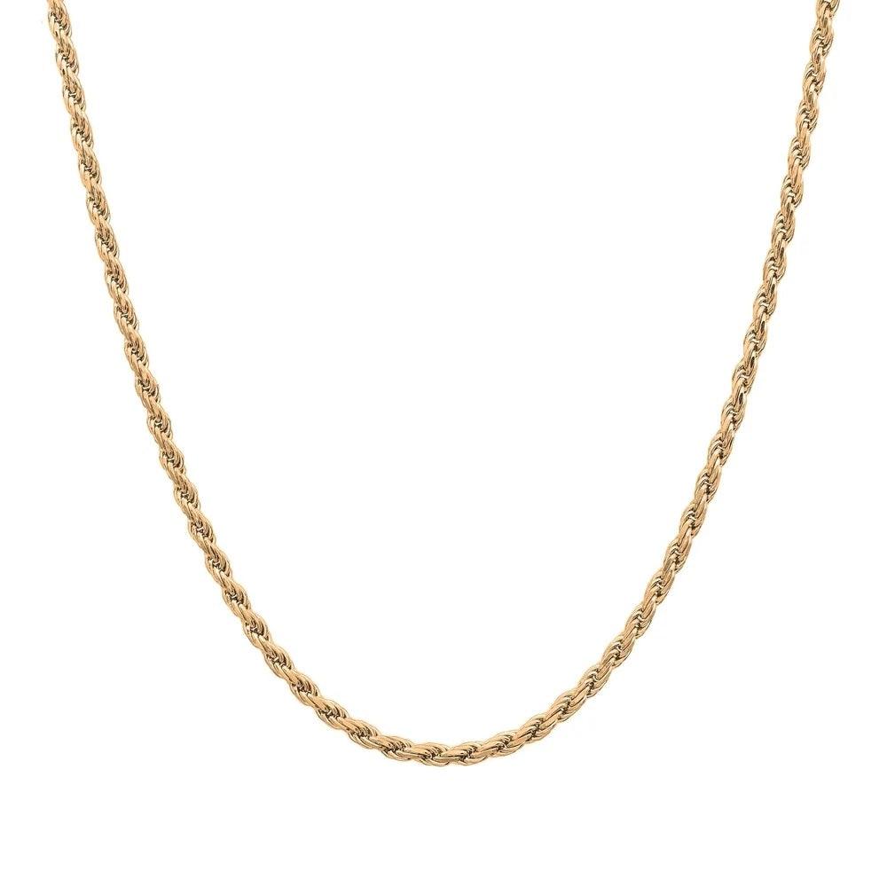 18K Over Sterling Silver 925 Rope Chain - Brand My Case