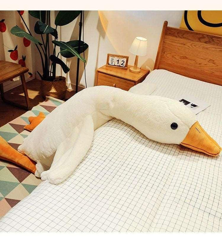 190cm Giant Long Plush White Goose Toy Stuffed Lifelike Big Wings Duck Hug Massage Throw Pillow Boyfriend Cushion For Girl - Brand My Case