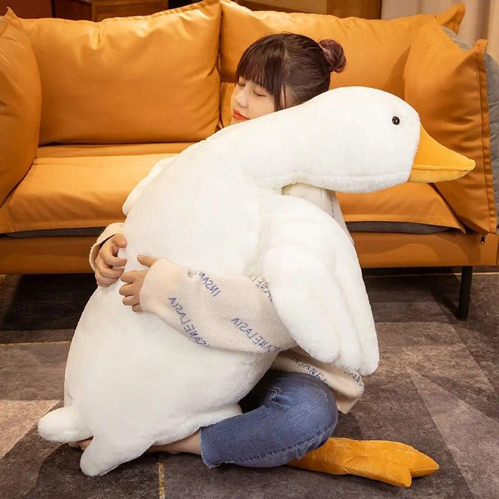 190CM Giant Simulation Duck Plush Toy Soft Huggable Pillow Stuffed Giant Goose Cuddly Swan Baby Doll for Kids Girl Birthday Gift - Brand My Case