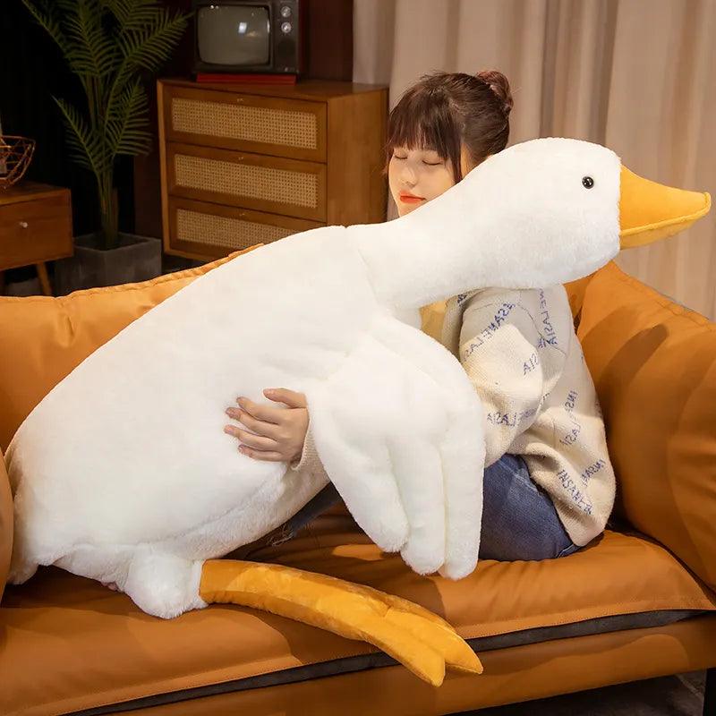190CM Giant Simulation Duck Plush Toy Soft Huggable Pillow Stuffed Giant Goose Cuddly Swan Baby Doll for Kids Girl Birthday Gift - Brand My Case