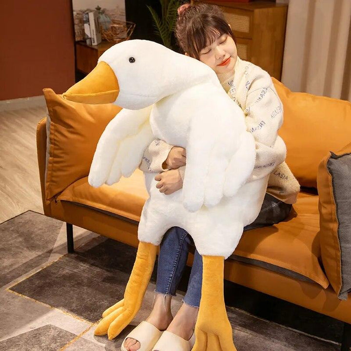 190CM Giant Simulation Duck Plush Toy Soft Huggable Pillow Stuffed Giant Goose Cuddly Swan Baby Doll for Kids Girl Birthday Gift - Brand My Case
