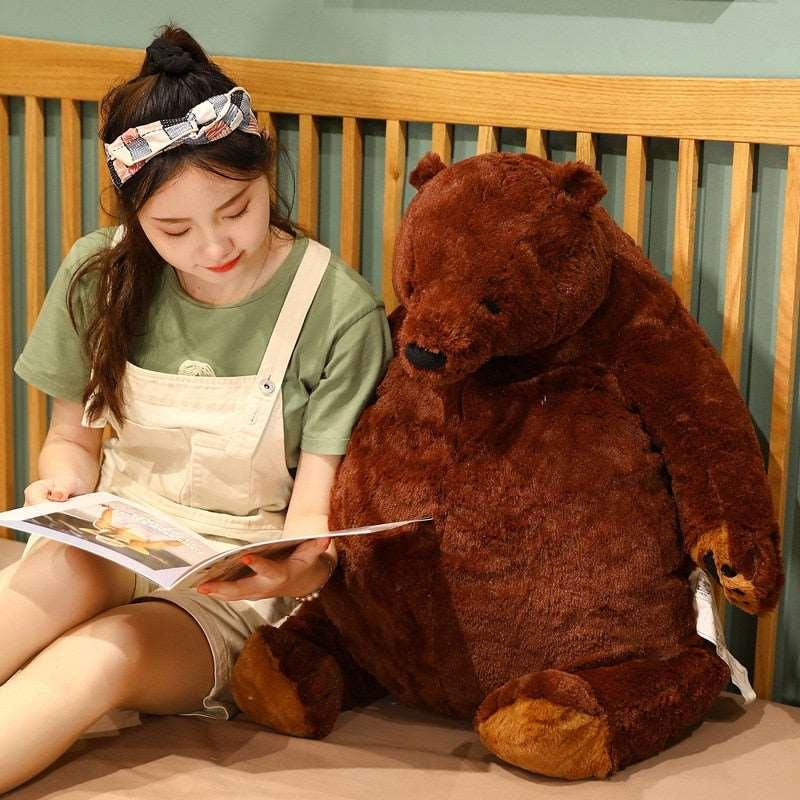 1pc 40-100cm Soft Teddy Bear Plush Toys Dark Brown Bear Super Big Hugging Pillow Stuffed Animal Cushion Children Birthday Gift - Brand My Case