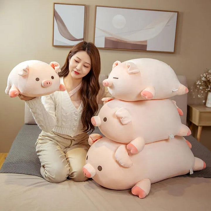 1pc 40/50cm Squishy Pig Stuffed Doll Lying Plush Piggy Toy Animal Soft Plushie Pillow for Kids Baby Comforting Birthday Gift - Brand My Case