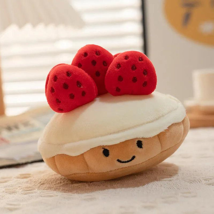 1Pc Adorable Soft Birthday Cake With Candles Fruit Strawberry Cupcake Shape Plushie Baby Cuddly Toys Cute Muffines Dolls Kids - Brand My Case