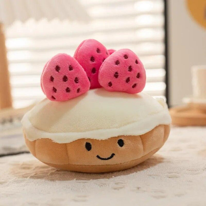 1Pc Adorable Soft Birthday Cake With Candles Fruit Strawberry Cupcake Shape Plushie Baby Cuddly Toys Cute Muffines Dolls Kids - Brand My Case