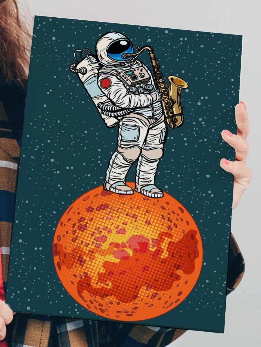 1pc Astronaut Pattern Framed Painting Modern Chemical Fiber Wall Art Painting For Home Wall Decor - Brand My Case