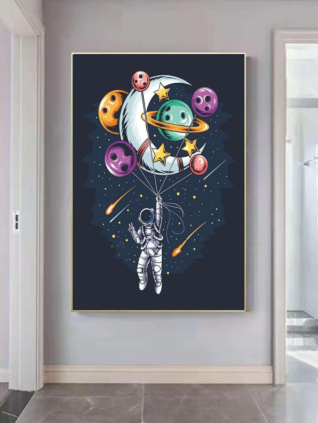 1pc Astronaut Pattern Unframed Painting Chemical Fiber Wall Art Painting For Home Wall Decor - Brand My Case