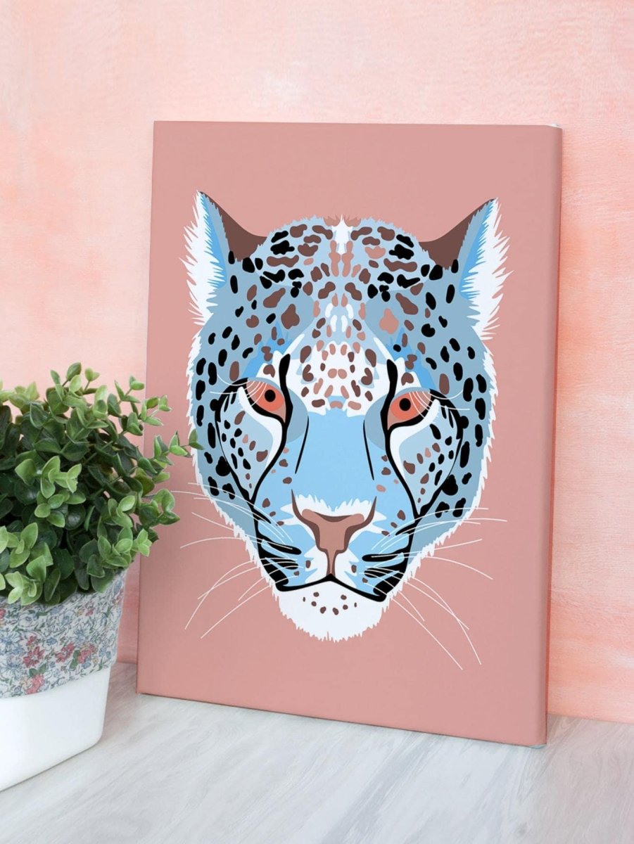 1pc Chemical Fiber Framed Painting Modern Leopard Head Print Reusable Removable Framed Picture For Living Room - Brand My Case