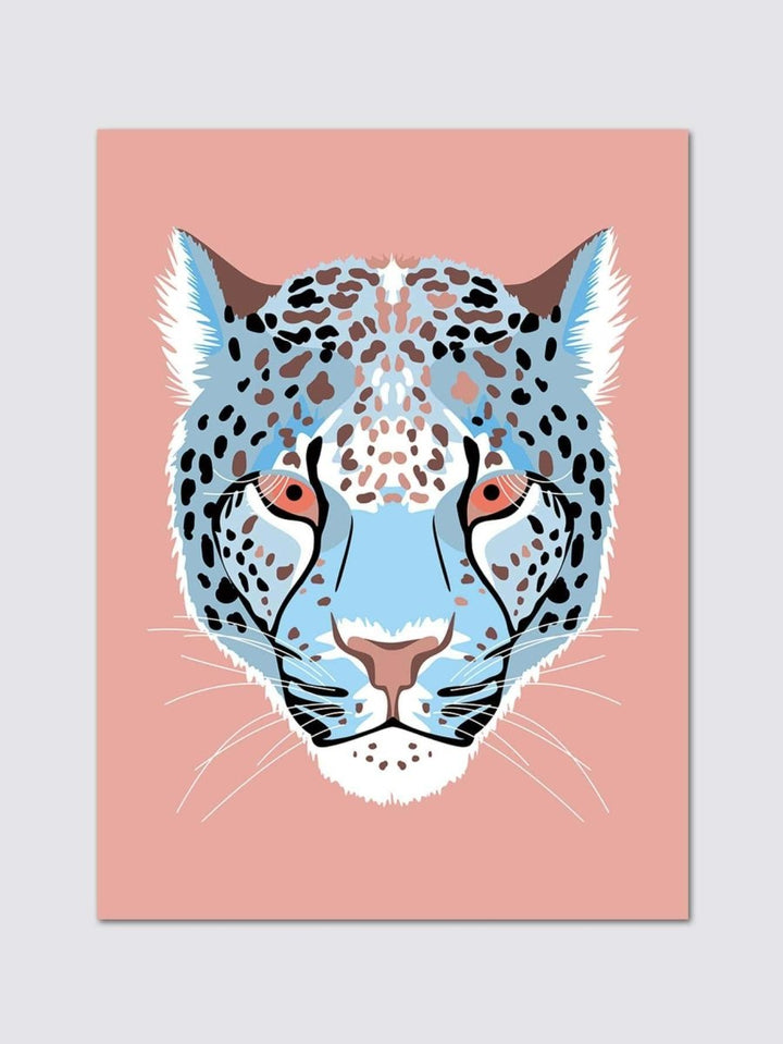 1pc Chemical Fiber Framed Painting Modern Leopard Head Print Reusable Removable Framed Picture For Living Room - Brand My Case