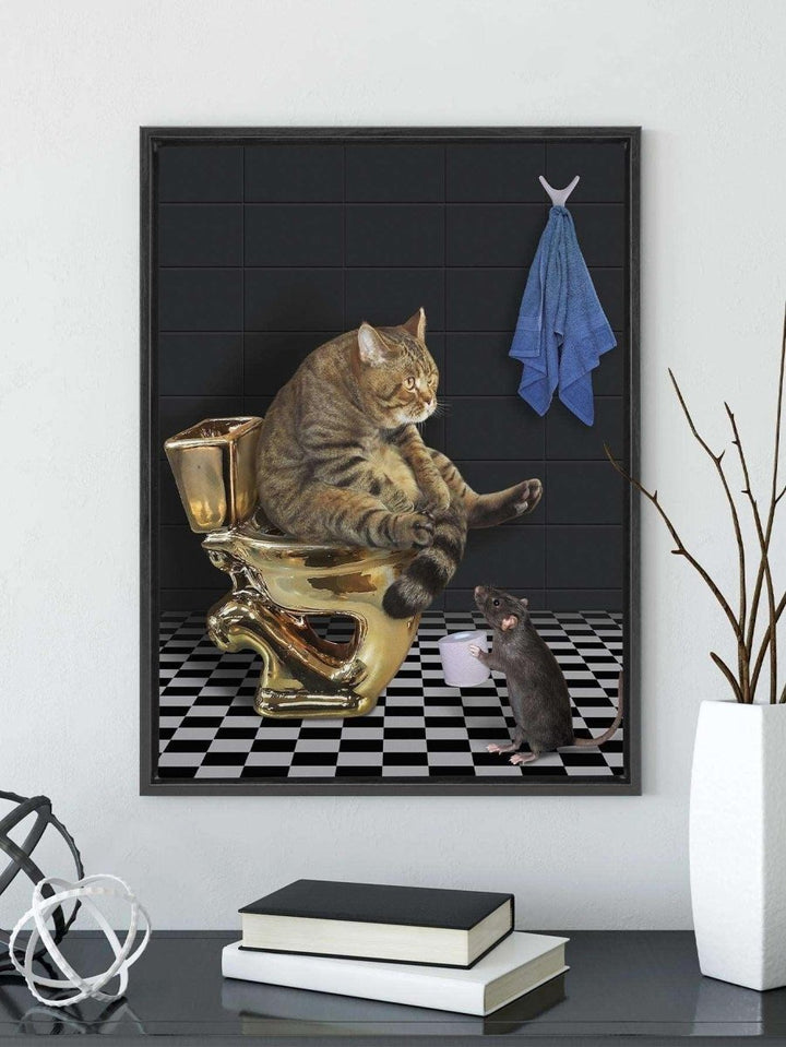 1pc Chemical Fiber Painting Unframed Painting Modernist Cat Pattern Wall Art Painting For Home Wall Decor - Brand My Case