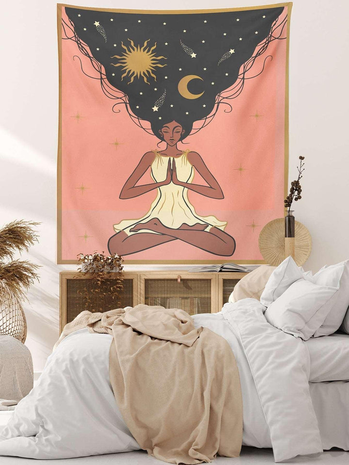 1pc Chemical Fiber Tapestry Modernist Galaxy Figure Graphic Tapestries Poster Wall Hanging For Bedroom Aesthetic - Brand My Case