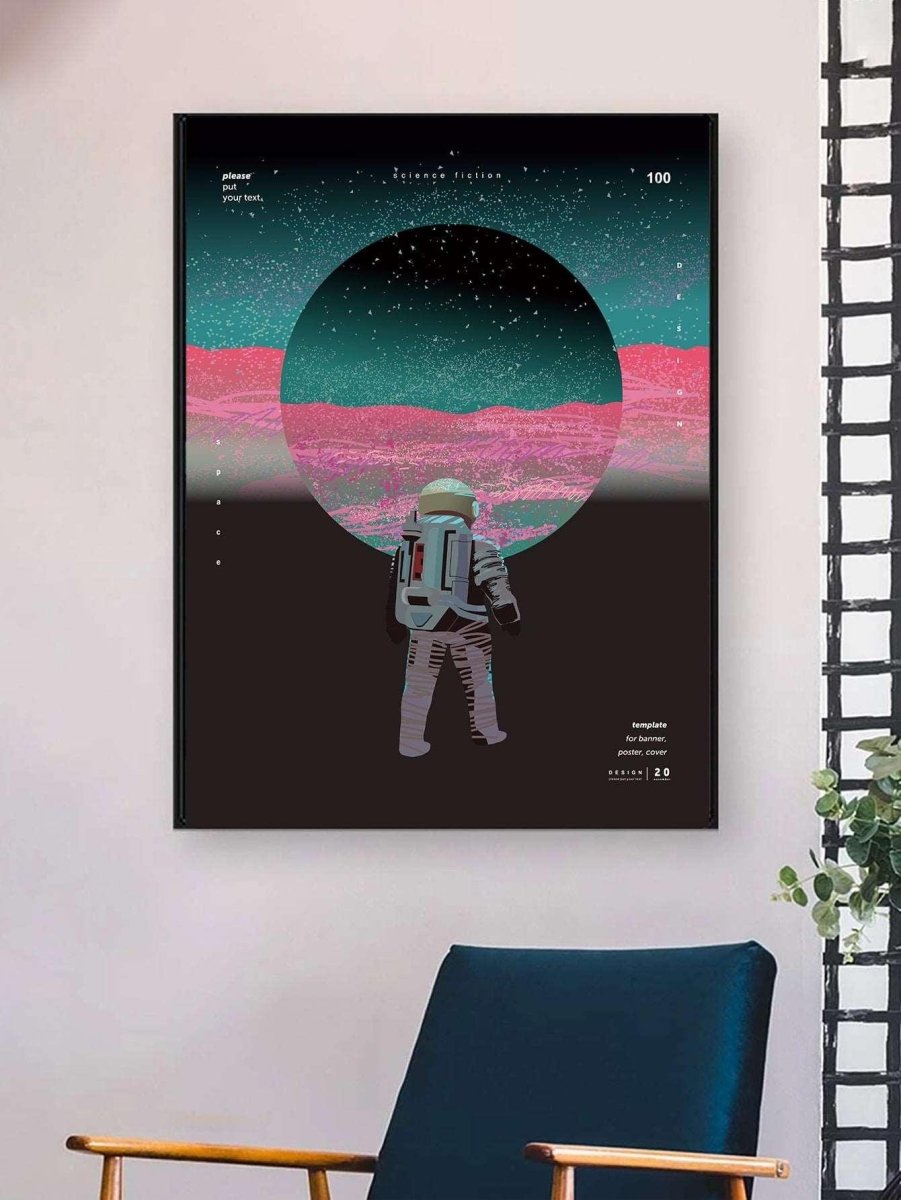 1pc Chemical Fiber Unframed Painting Astronaut Moon Pattern Unframed Picture For Home - Brand My Case